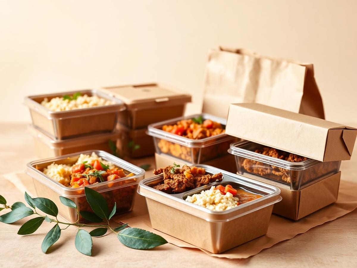 Packed meal boxes ready for delivery
